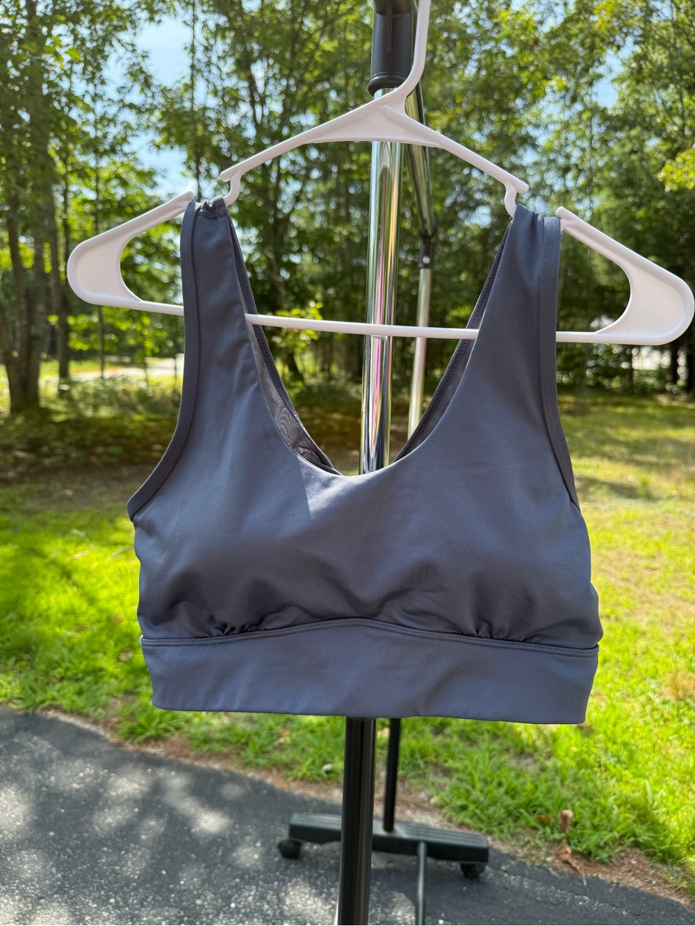 Avia Charcoal Grey V-Neck Sports Bra